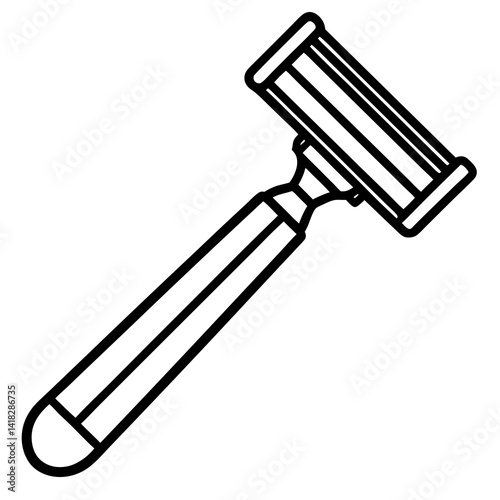 Close-up of a Razor: Minimalist illustration of a clean, modern razor, capturing its sleek design and functionality.