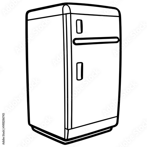 The Essence of Preservation: An illustration capturing the essence of a vintage refrigerator, embodying simplicity, function, and a touch of nostalgia. 