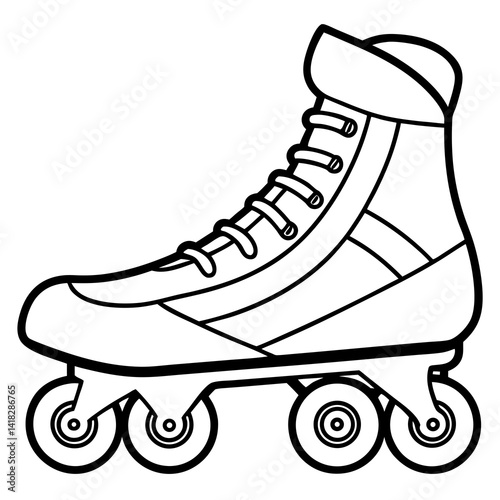 Roller Skate Silhouette: An iconic outline of a classic roller skate. Embodying the spirit of fun, adventure, and the joys of skating.