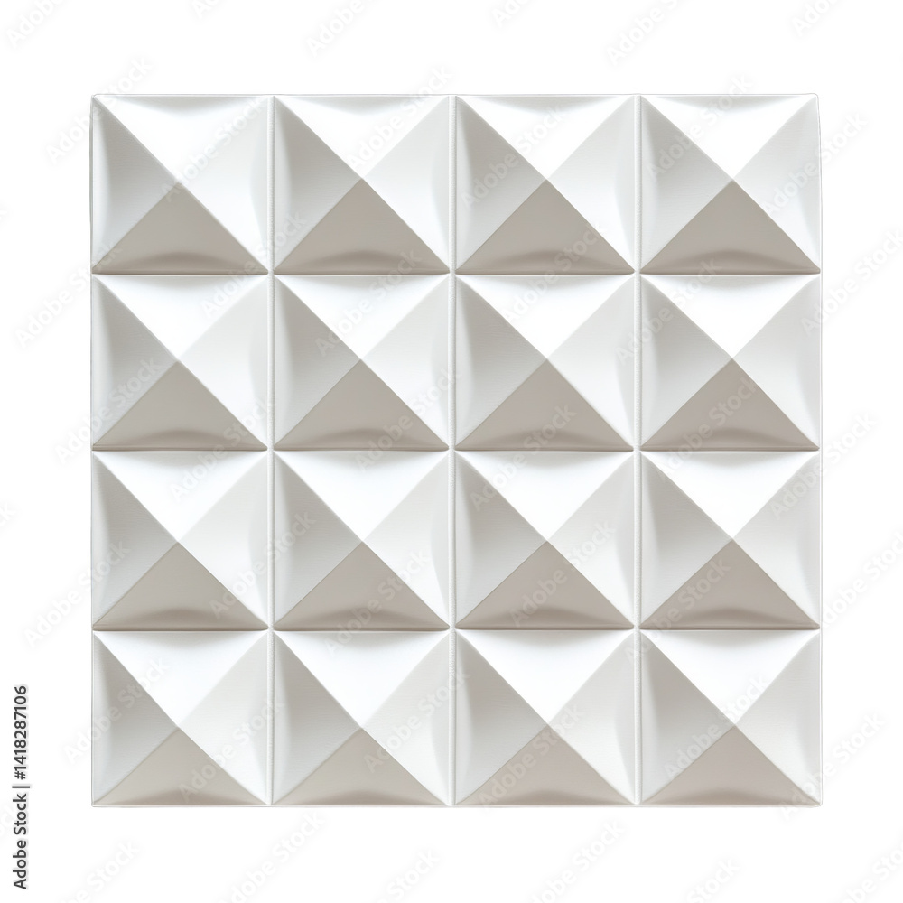 Obraz premium Single ceramic kitchen tile in matte white. Isolated white background. Png format