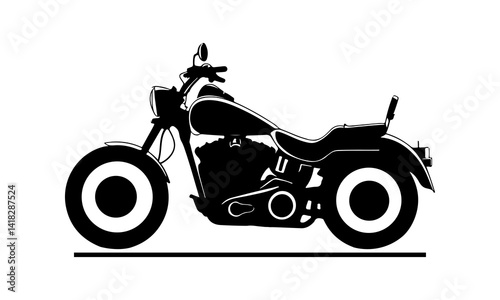 Editable vector of retro motorcycle silhouette, vintage motorcycle vector.