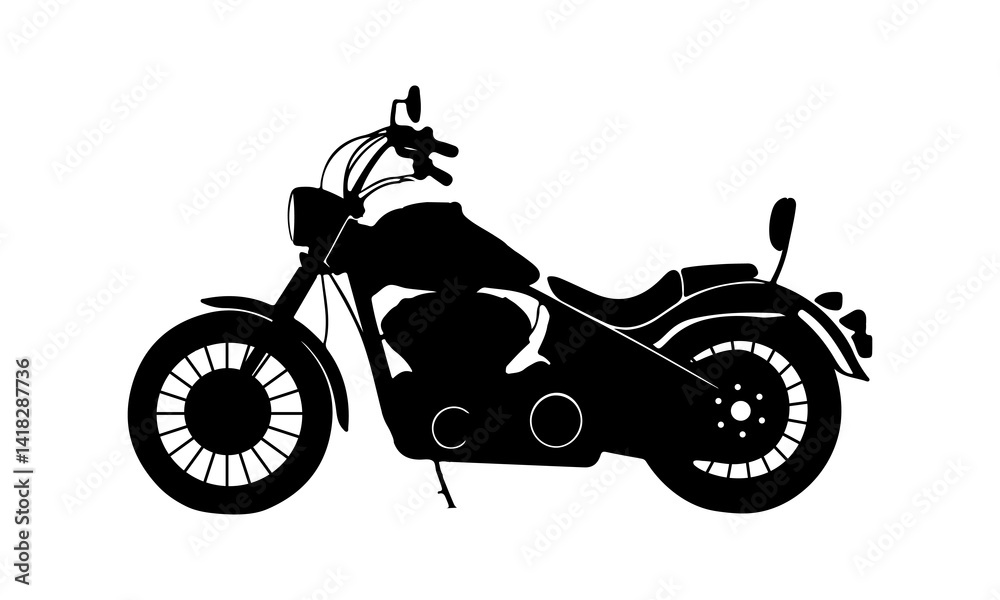Obraz premium Black and white retro motorbike vector for t shirt design.