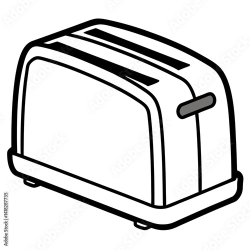 Toaster Icon: A clean and minimalist icon of a classic 2-slot toaster. Perfect for kitchenware illustrations, website design, or app interfaces.