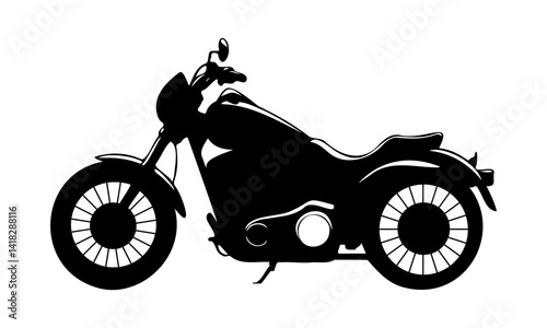 Vintage cruiser motorcycle silhouette vector,old school biker silhouette vector, retro motorbike vector for t shirt design.