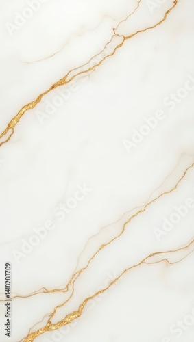 White Marble Background with Gold Vein Details