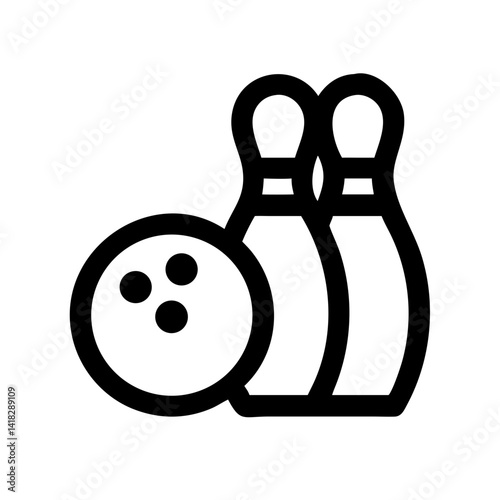 Icon of a bowling ball and pins representing the sport