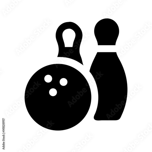 Icon of a bowling ball and pins representing the sport