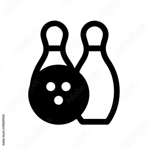 Icon of a bowling ball and pins representing the sport