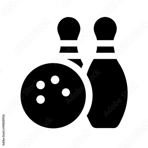 Icon of a bowling ball and pins representing the sport