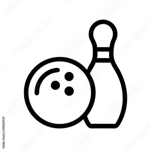 Icon of a bowling ball and pins representing the sport