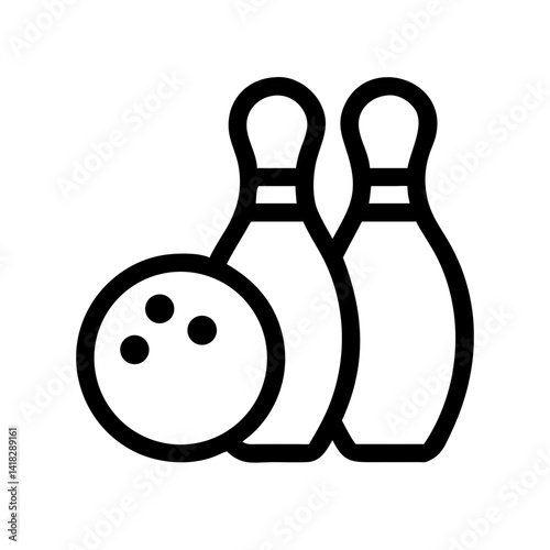 Icon of a bowling ball and pins representing the sport