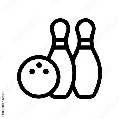Icon of a bowling ball and pins representing the sport