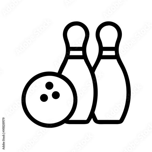 Icon of a bowling ball and pins representing the sport