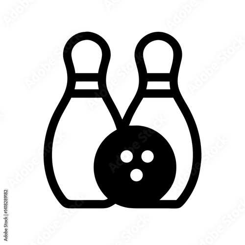 Icon of a bowling ball and pins representing the sport