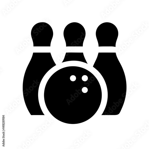 Icon of a bowling ball and pins representing the sport