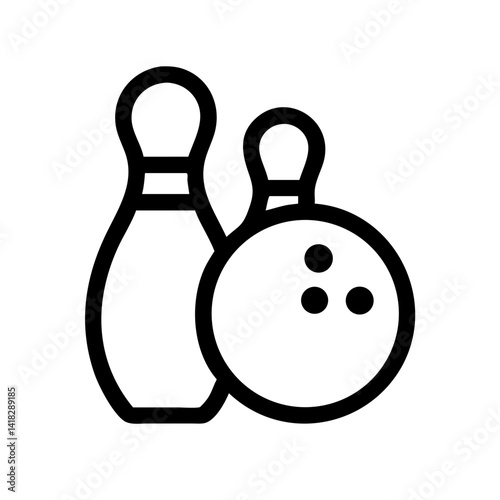Icon of a bowling ball and pins representing the sport