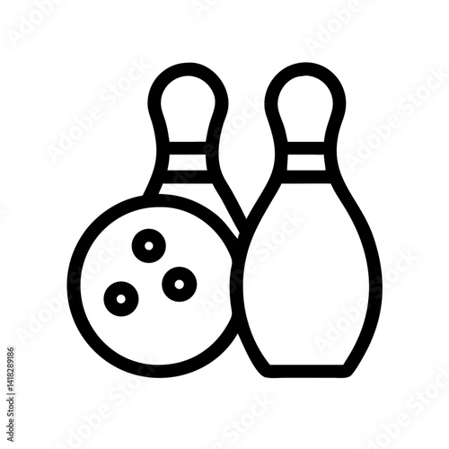 Icon of a bowling ball and pins representing the sport