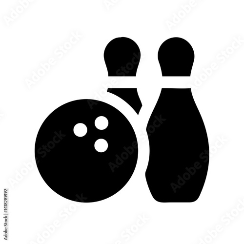 Icon of a bowling ball and pins representing the sport