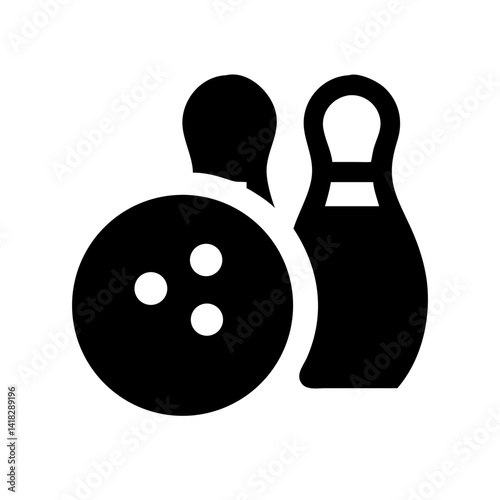 Icon of a bowling ball and pins representing the sport
