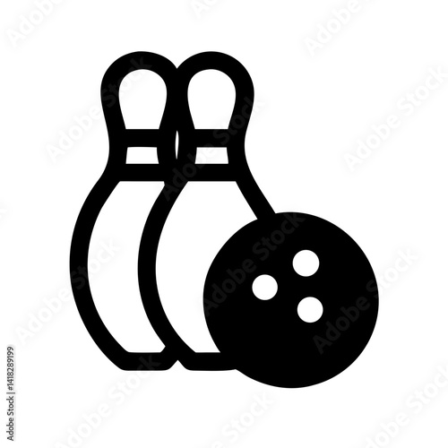 Icon of a bowling ball and pins representing the sport
