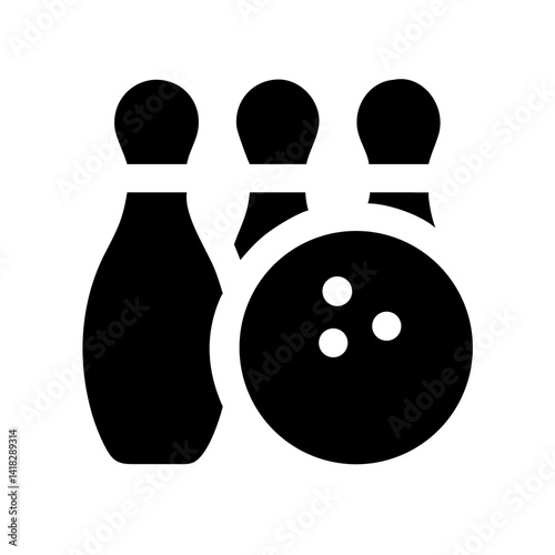 Icon of a bowling ball and pins representing the sport