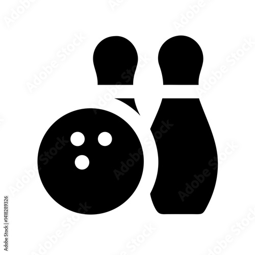 Icon of a bowling ball and pins representing the sport