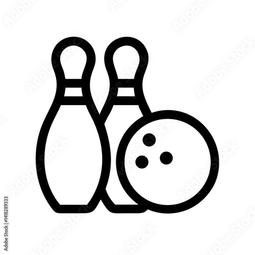 Icon of a bowling ball and pins representing the sport