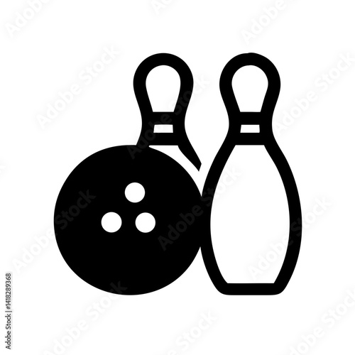 Icon of a bowling ball and pins representing the sport