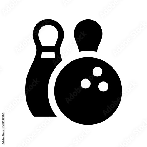 Icon of a bowling ball and pins representing the sport