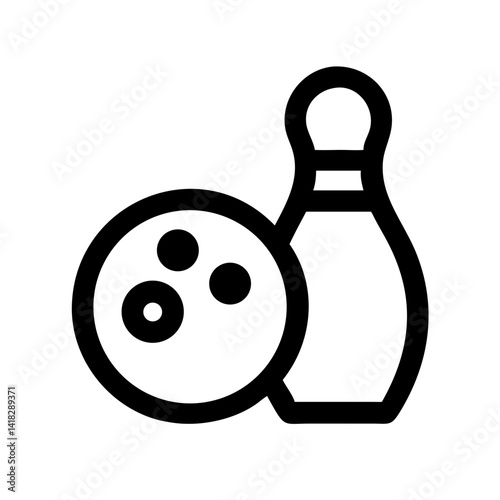 Icon of a bowling ball and pins representing the sport