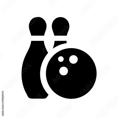 Icon of a bowling ball and pins representing the sport