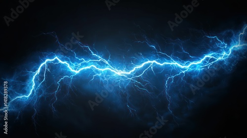 Striking blue lightning bolt electrifies the dark background.