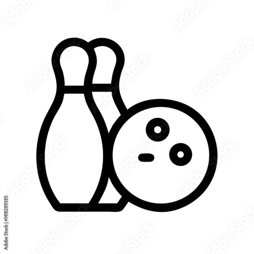 Icon of a bowling ball and pins representing the sport