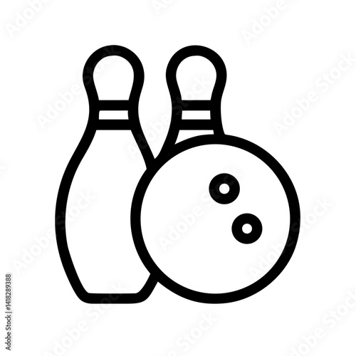 Icon of a bowling ball and pins representing the sport
