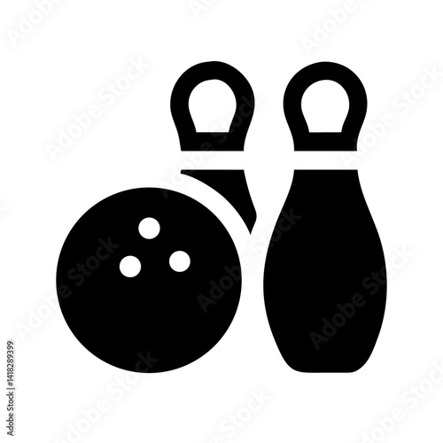 Icon of a bowling ball and pins representing the sport