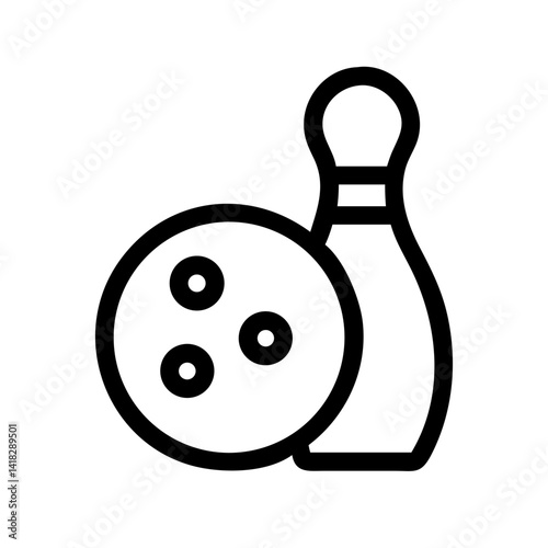 Icon of a bowling ball and pins representing the sport