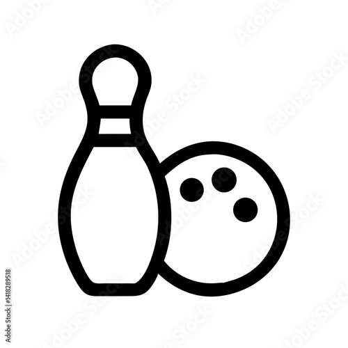 Icon of a bowling ball and pins representing the sport
