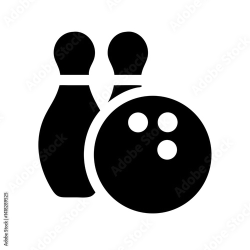 Icon of a bowling ball and pins representing the sport
