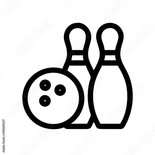 Icon of a bowling ball and pins representing the sport