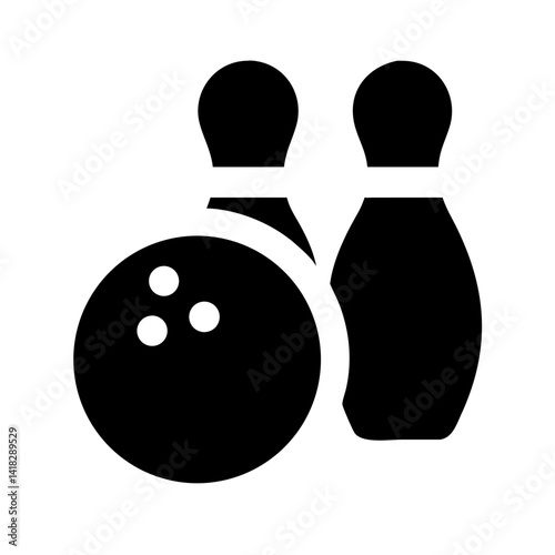 Icon of a bowling ball and pins representing the sport