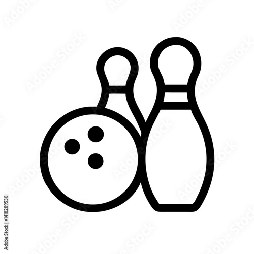 Icon of a bowling ball and pins representing the sport