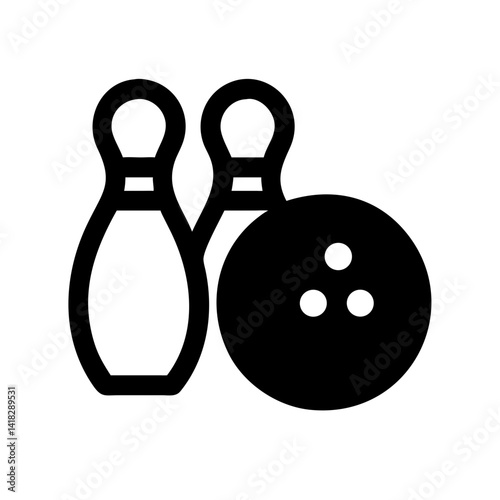 Icon of a bowling ball and pins representing the sport