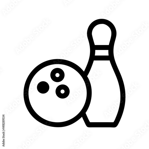 Icon of a bowling ball and pins representing the sport