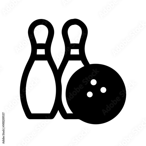 Icon of a bowling ball and pins representing the sport