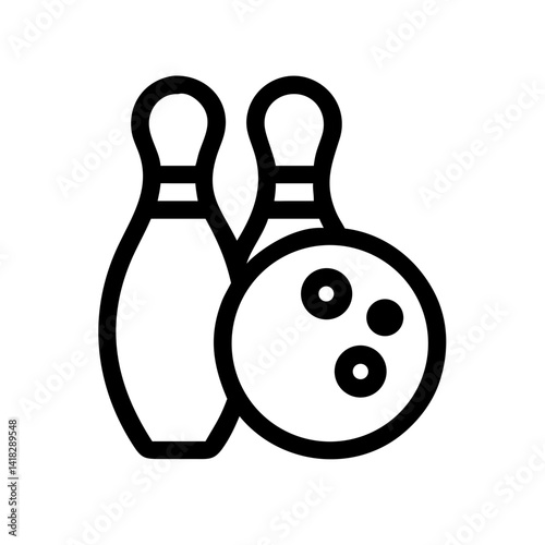 Icon of a bowling ball and pins representing the sport