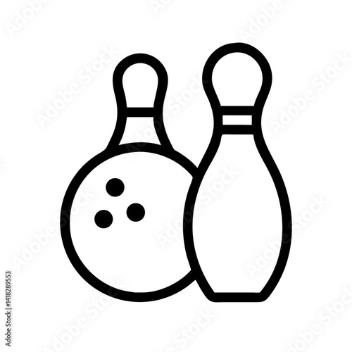 Icon of a bowling ball and pins representing the sport
