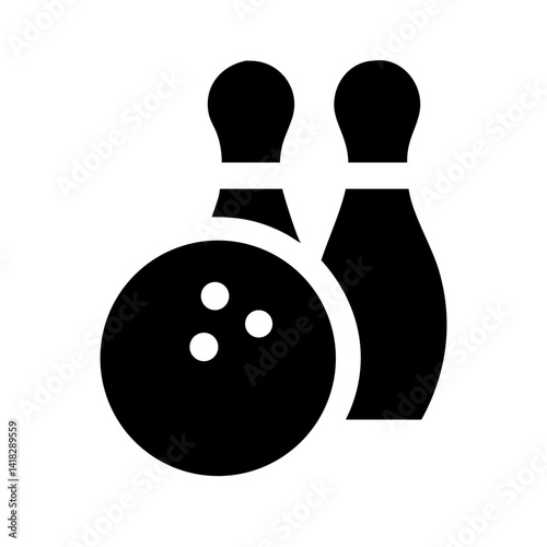 Icon of a bowling ball and pins representing the sport