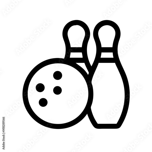 Icon of a bowling ball and pins representing the sport