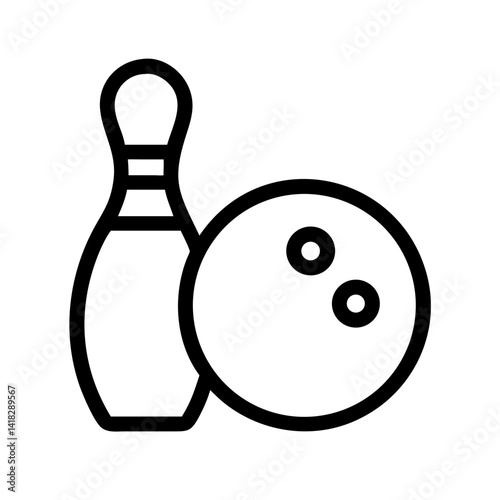 Icon of a bowling ball and pins representing the sport