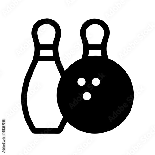 Icon of a bowling ball and pins representing the sport